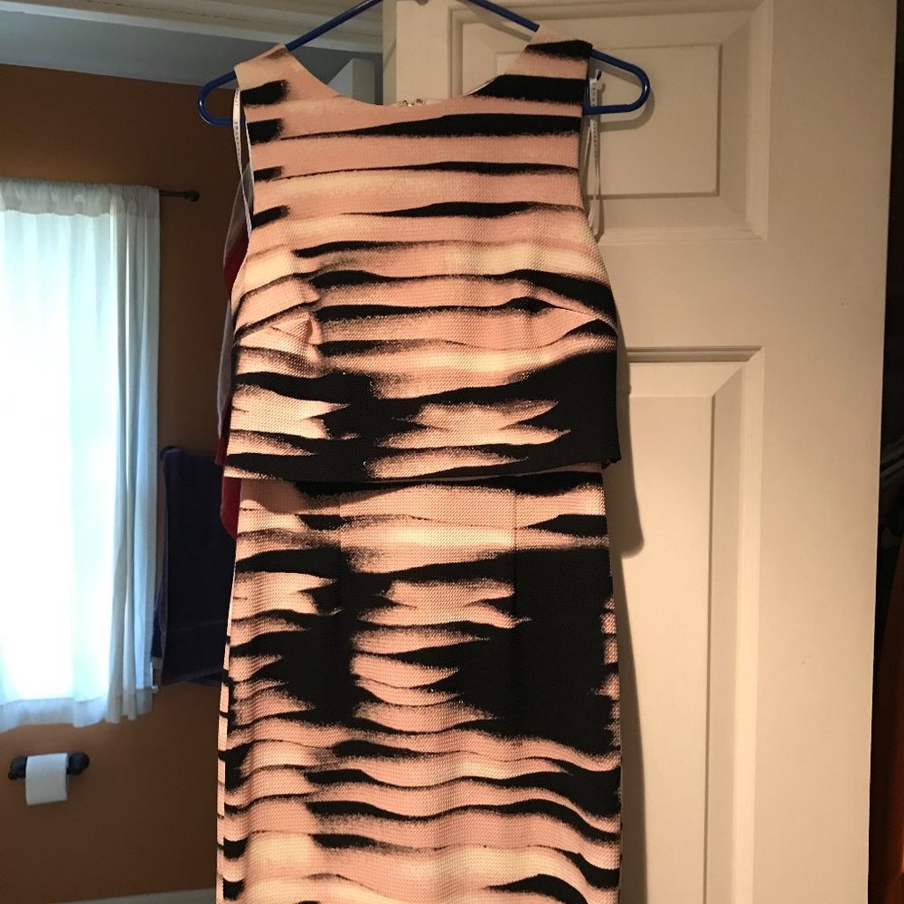 Ivanka Trump Striped Popover Sheath Dress
